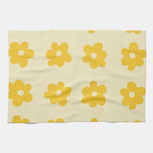 Creme Yellow Tropical Floral Botanic Spring Geschirrtuch