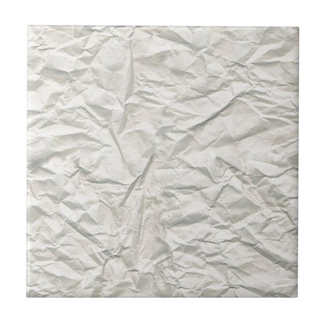 Creme zerknitterte Papiertextur Fliese (Vorderseite)