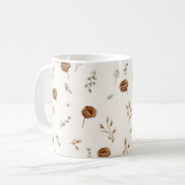 Cremebraune Blumen Kaffeetasse