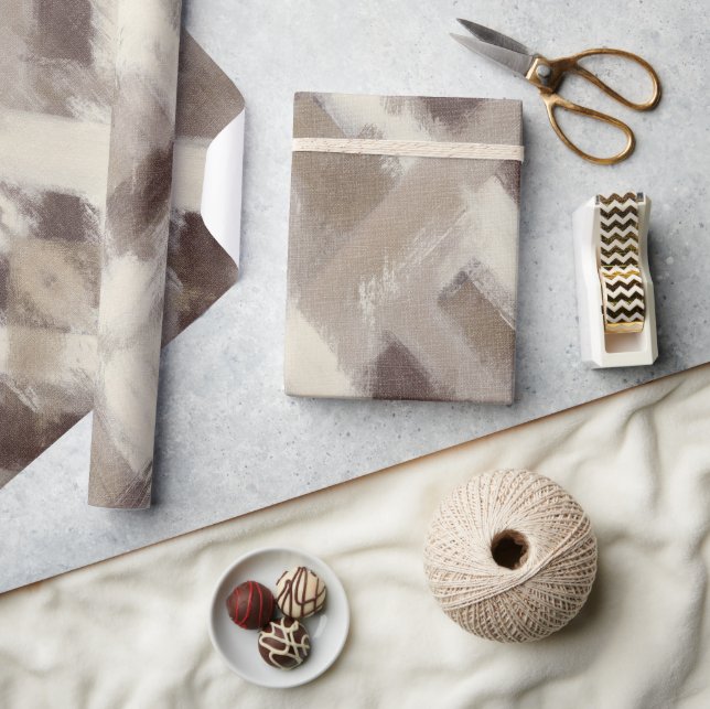 Cremebraune Linienstreifen  Geschenkpapier (Kunsthandwerk)