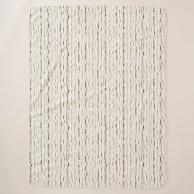 Cremebraune Streifen Sherpadecke (Vorderseite)