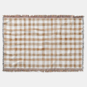 Cremebraune Streifen Tan Plaid Decke