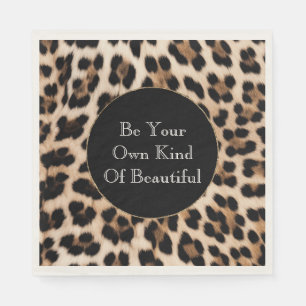 Cremebrauner schwarzer Leopardenprint Serviette