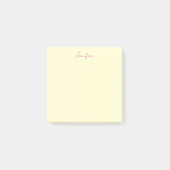 Cremefarbe elegantes modernes minimalist plain nam post-it klebezettel (Vorderseite)