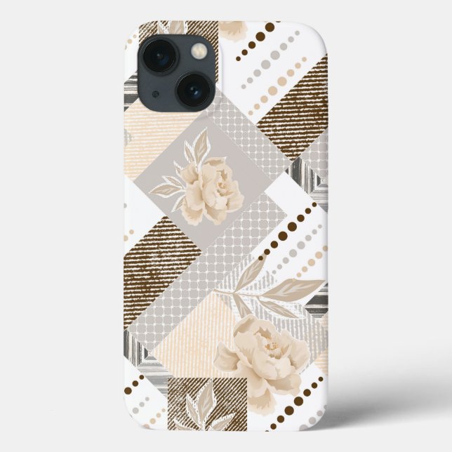 Cremefarben auf weiß Case-Mate iPhone hülle (Rückseite)
