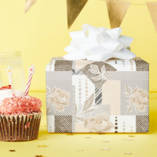 Cremefarben auf weiß geschenkpapier