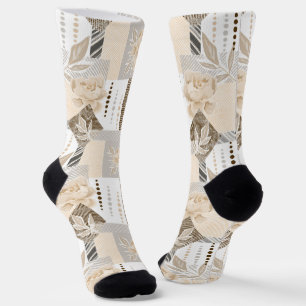 Cremefarben auf weiß socken
