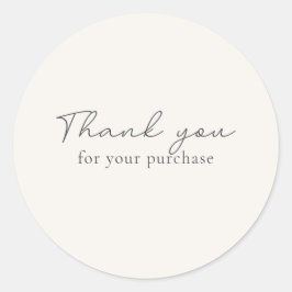 cremefarben, warm weiß Vielen Dank für Ihren Kauf Runder Aufkleber