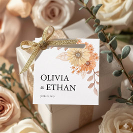 Cremefarbene Aprikosen-Blumen-Hochzeitsgeschenk-An Geschenkanhänger
