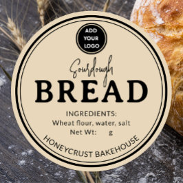Cremefarbene Beige Bäckerei-Sauerteig-Brotetikett- Runder Aufkleber