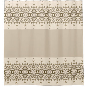 Cremefarbene Beige mit Coppery Brown Duschvorhang