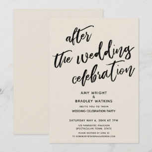 Cremefarbene Casual nach der Hochzeitsfeier Einladung