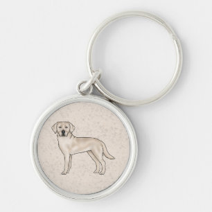 Cremefarbene Labrador Retriever Cartoon-Hunde-Illu Schlüsselanhänger