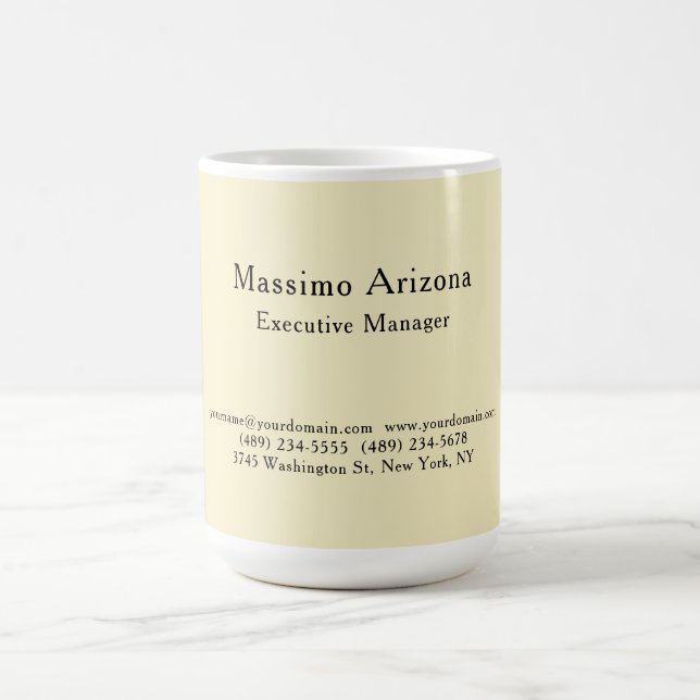 Cremefarbene professionelle moderne Unternehmenspr Kaffeetasse (Mittel)