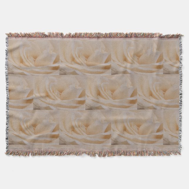 Cremefarbene Rose schließen Decke (Vorderseite)