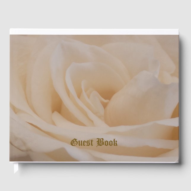 Cremefarbene Rose schließen Gästebuch (Vorderseite)