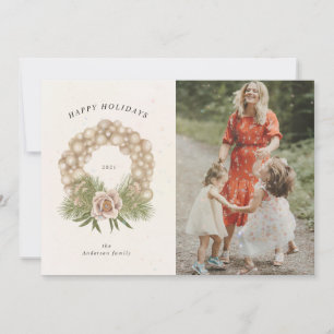 Cremefarbene Urlaubskarte Feiertagskarte