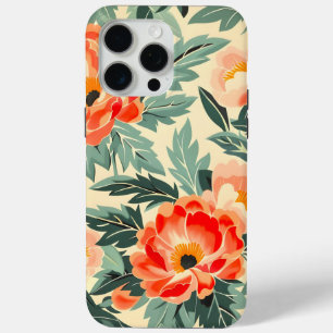 Cremefarbene Wasserfarbe Pfirsichblüten-Vintage Case-Mate iPhone Hülle