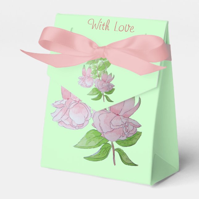 cremefarbener Hintergrund hübsche rosa Blume für H Geschenkschachtel (Vorderseite)