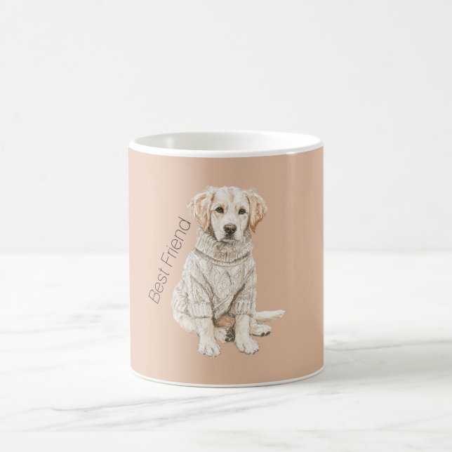 Cremefarbener Hundepullover Bester Freund Kaffeetasse (Mittel)