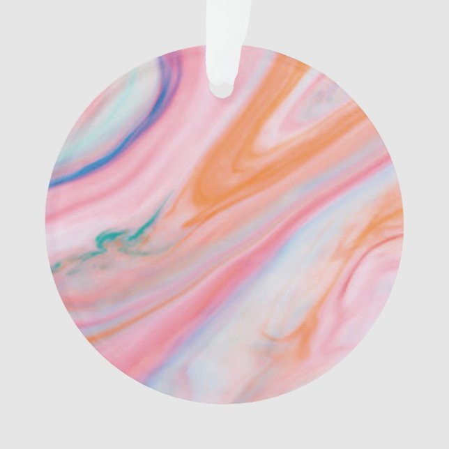 cremefarbener Marmor Akrylkreissymbol Ornament (Vorderseite)