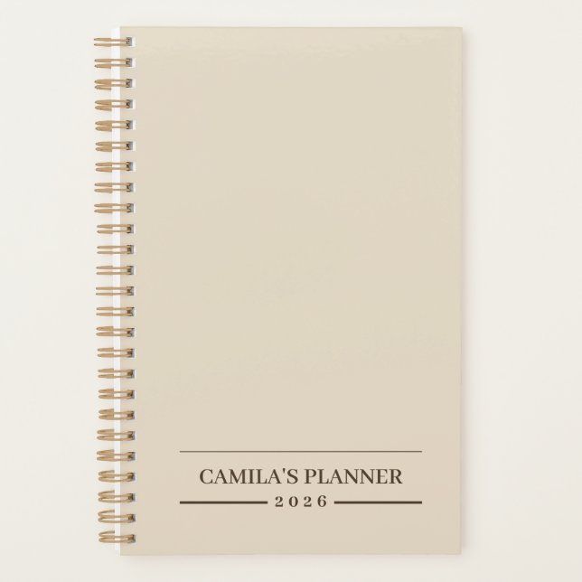 Cremefarbener Planer | Elegant & Personalisiert  (Vorderseite)