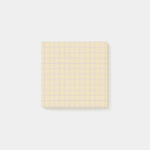 Cremefarbenes Karo-Muster Minimalistisches Raster- Post-it Klebezettel