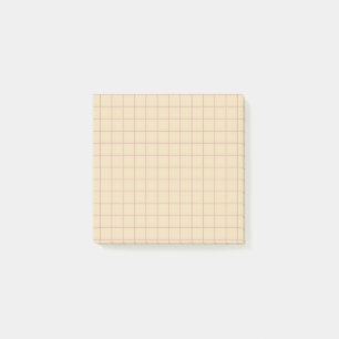 Cremefarbenes Karo-Muster Minimalistisches Raster- Post-it Klebezettel