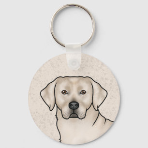 Cremefarbenes Labrador Retriever Kunst Süßes Lab P Schlüsselanhänger