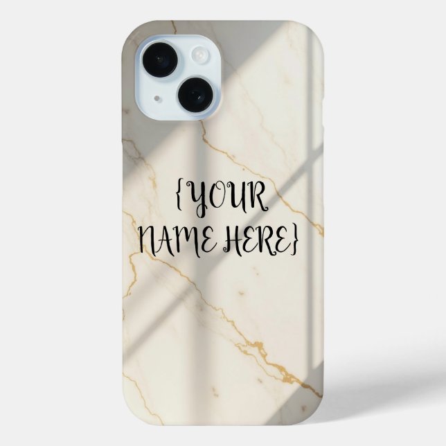 Cremefarbenes Marmor-Monogramm Barely There iPhone Case-Mate iPhone Hülle (Rückseite)