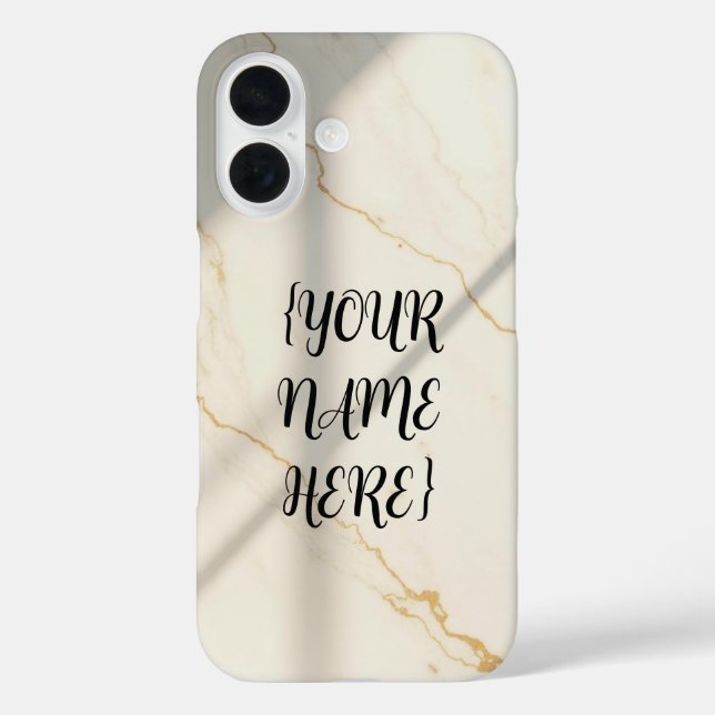 Cremefarbenes Marmor-Monogramm Barely There iPhone Case-Mate iPhone Hülle (Rückseite)