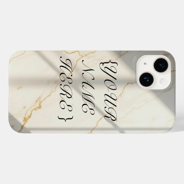 Cremefarbenes Marmor-Monogramm Barely There iPhone Case-Mate iPhone Hülle (Rückseite (Horizontal))