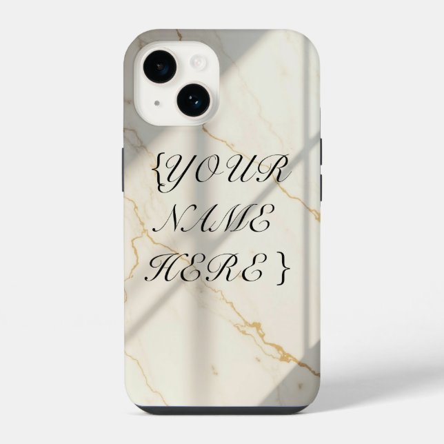 Cremefarbenes Marmor-Monogramm Barely There iPhone Hülle (Rückseite)