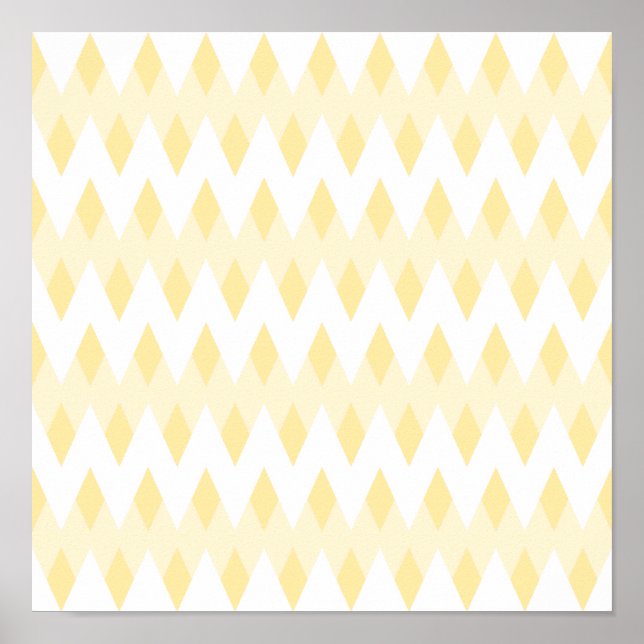 Cremefarbenes Zigzag-Muster mit Diamantformen. Poster (Vorne)