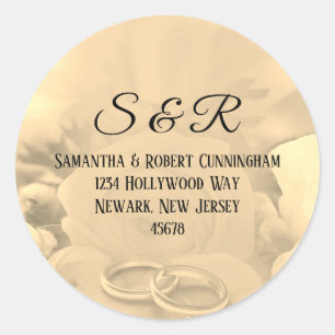 Cremefarbenflor mit Ringe-Aufkleber Runder Aufkleber