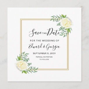 cremegoldfarbene Hochzeit Save the Date einladen