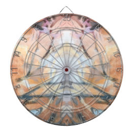 Cremegraubraun-gelb-orange abstrakte Wasserfarbe Dartscheibe