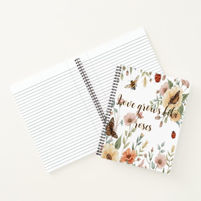 Cremeweiß Floral Notizbuch (Innenseite)