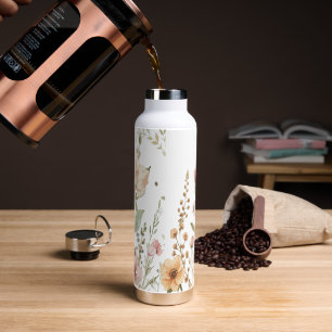 Cremeweiß floral trinkflasche