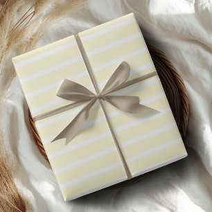 Cremeweiß horizontal gestreift geschenkpapier