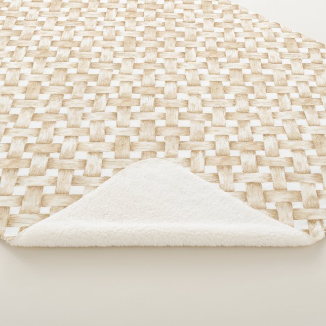 Cremeweiße falsche Korbgeflecht  Sherpadecke (3/4)