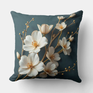 🌸 Cremeweiße Floralverzierung für das Zimmer 🌸 Kissen