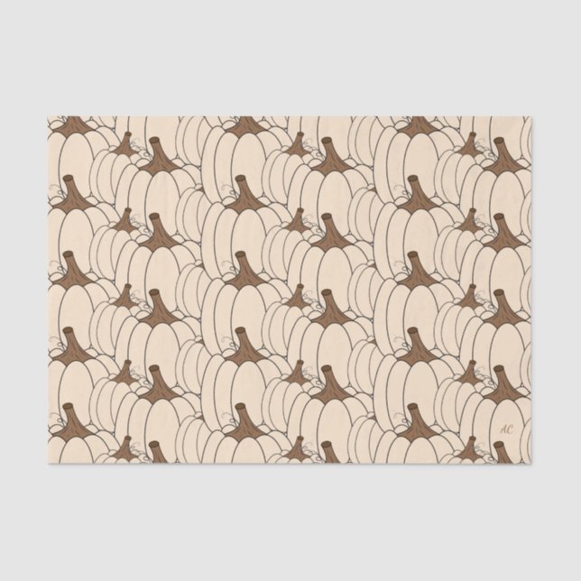 Cremeweiße Kürbis decouptes Papiertaschentuch Seidenpapier (Vorderseite)