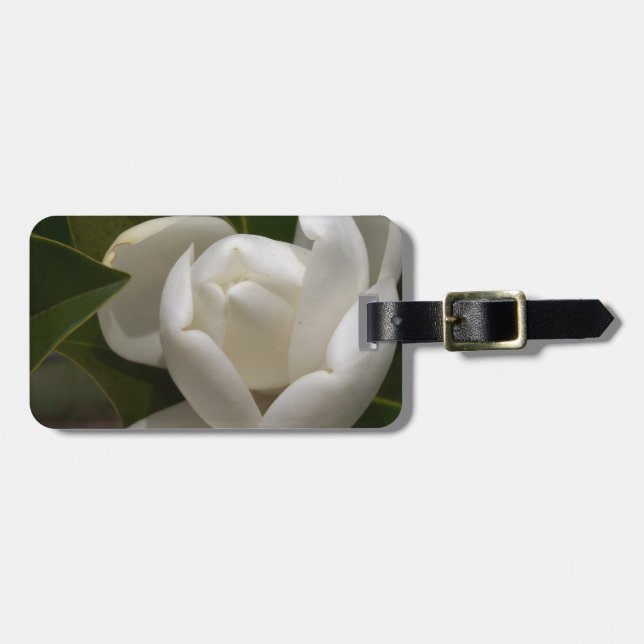 Cremeweiße Magnolia-Blume Gepäckanhänger (Vorderseite horizontal)