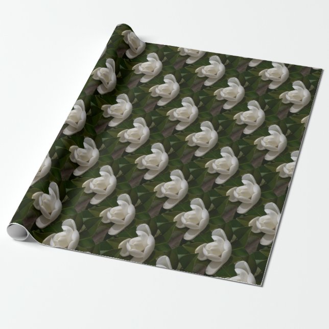 Cremeweiße Magnolia-Blume Geschenkpapier (Ungerollt)
