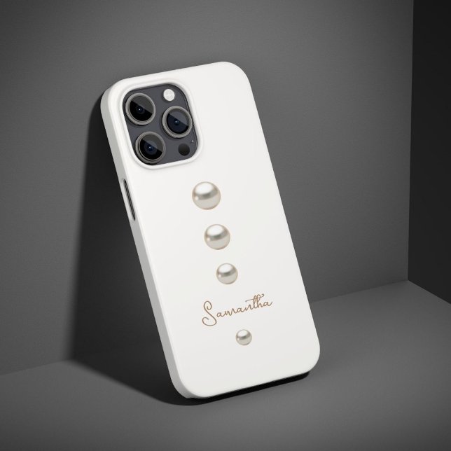 Cremeweiße Perlen iPhone Hülle (Von Creator hochgeladen)