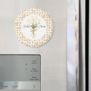 Cremeweißes falsches Korbgeflecht Magnet