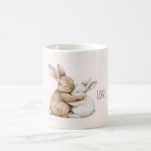 Cremeweißes Häschen Liebe Kaffeetasse