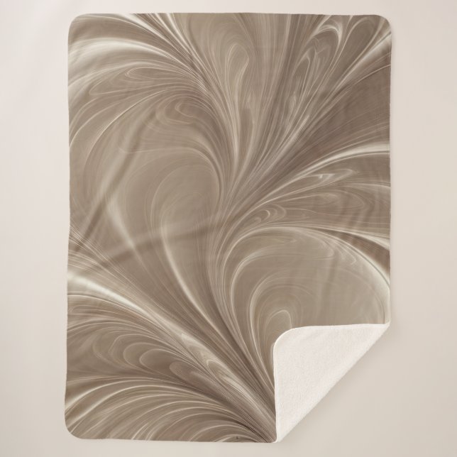 Cremewirbel - Abstrakte, weichbeige Blendkonstrukt Sherpadecke (Vorderseite)