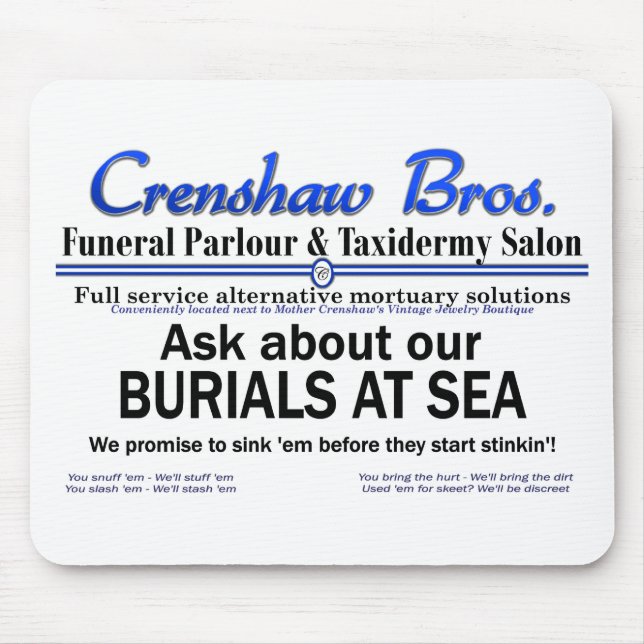 Crenshaw Bros Burial of Sea Promo Merch Mousepad (Vorne)